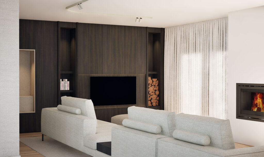 3d visual woonkamer interieurontwerp villa Zeewolde